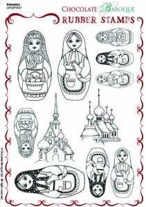Babushka Rubber Stamp sheet - A5